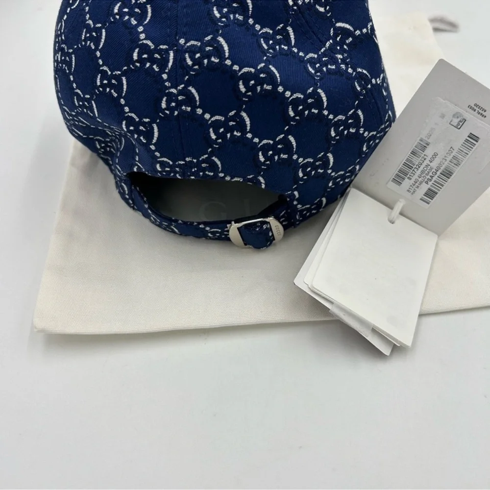 Men’s Gucci, blue shadow GG adjustable baseball cap size medium, made in Italy